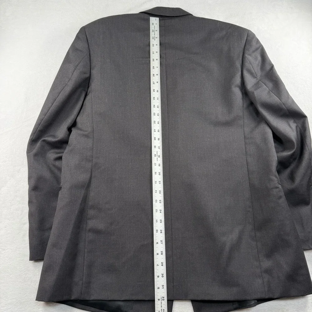 Vtg Vito Rufolo TESSE Super 100s Suit 42L 34x32 Charcoal Double Breasted Peak